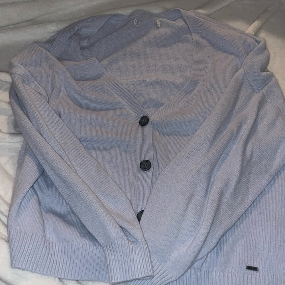 light blue hollister cropped cardigan